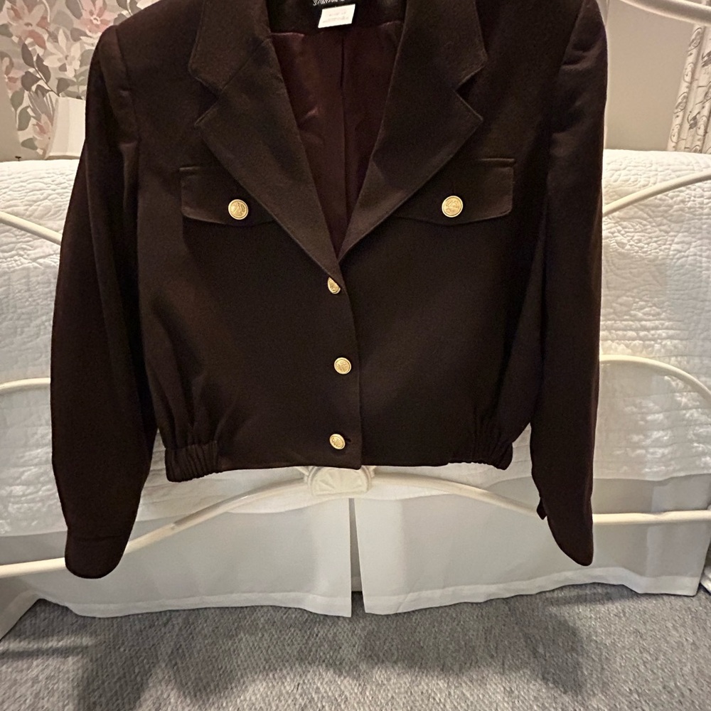 Savannah Chocolate Bomber Jacket with Gold Accents